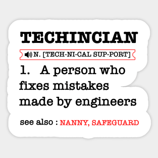 Job Definition Funny Maintenance Technician Sticker